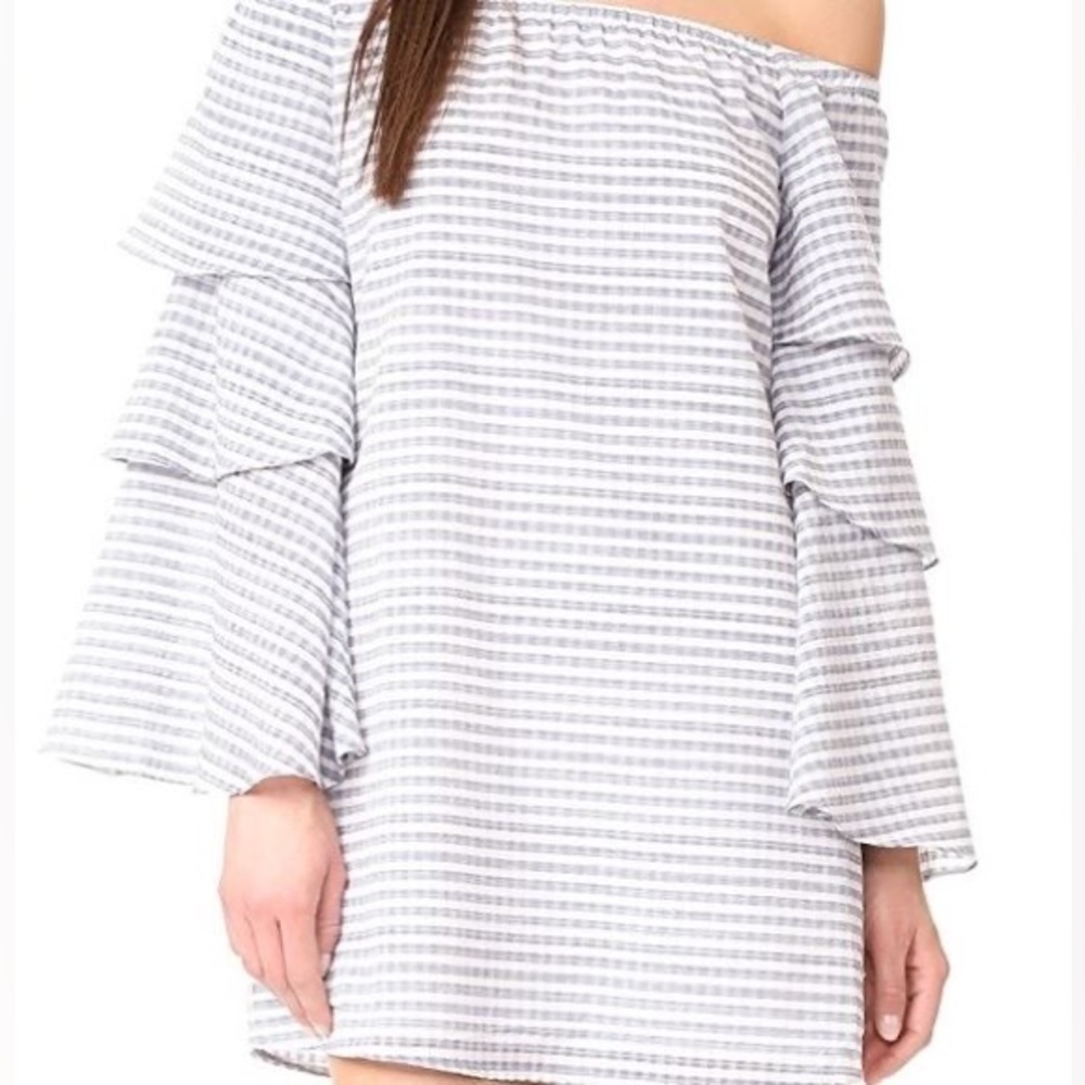 BNWT Wayf Strapless Blue Gingham Dress | M
